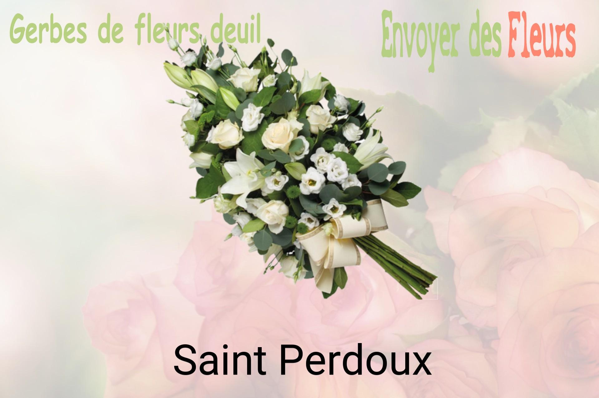 Gerbe de fleurs de deuil livrée à Saint-Perdoux